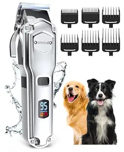 oneisall Dog Clippers for Grooming for Thick Heavy Coats/Low Noise Rechargeable Cordless Pet Shaver