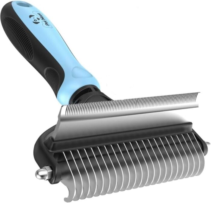 Dog Brush and Cat Brush – 2 Sided Pet Grooming Tool for Deshedding, Mats & Tangles Removing – No More Nasty Shedding and Flying Hair