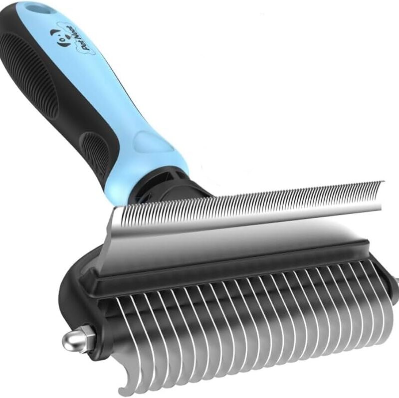 Dog Brush and Cat Brush – 2 Sided Pet Grooming Tool for Deshedding, Mats & Tangles Removing – No More Nasty Shedding and Flying Hair