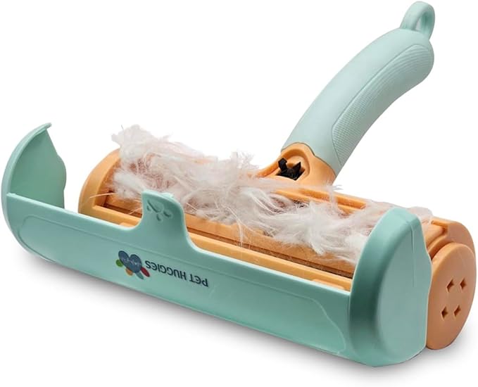 Pet Huggies Pet Hair Remover Roller- Definitive Solution to effortlessly Remove pet Hair with self-Cleaning Base, Very efficient for Cleaning Clothes,Furniture,Sofa,Carpet and More., Green
