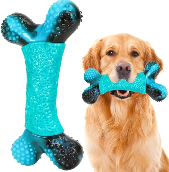 FRLEDM Dog Toys for Aggressive Chewers Indestructible Dog Toys Durable Dog Chew Toys for Large/Medium Breed, Real Bacon Flavored Best Dog Toys to Keep Them Busy