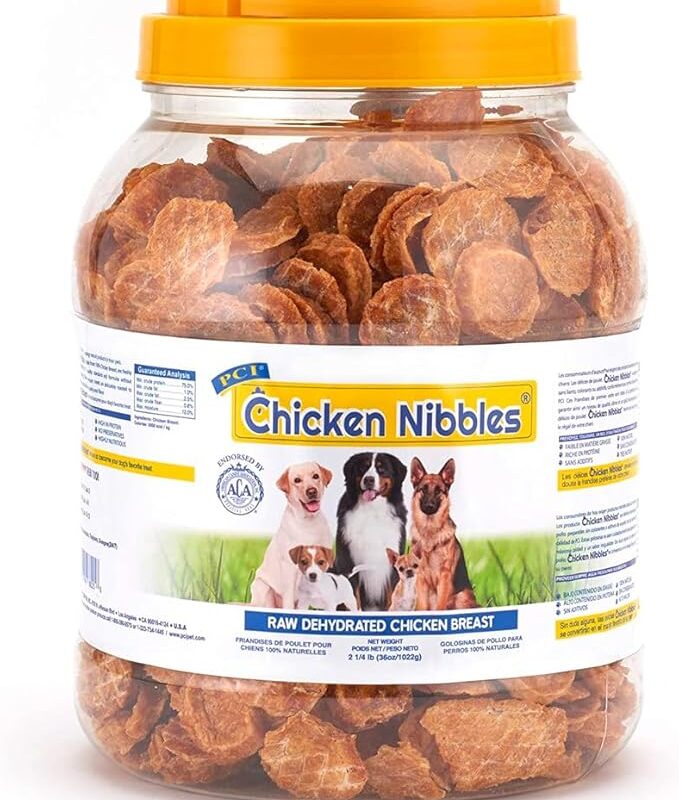 Pet Center Inc. (PCI) Chicken Nibble Dog Treats, 2.25lb. – 100% Real Raw Dehydrated Chicken Breast Bites for Small, Medium & Large Puppies & Dogs