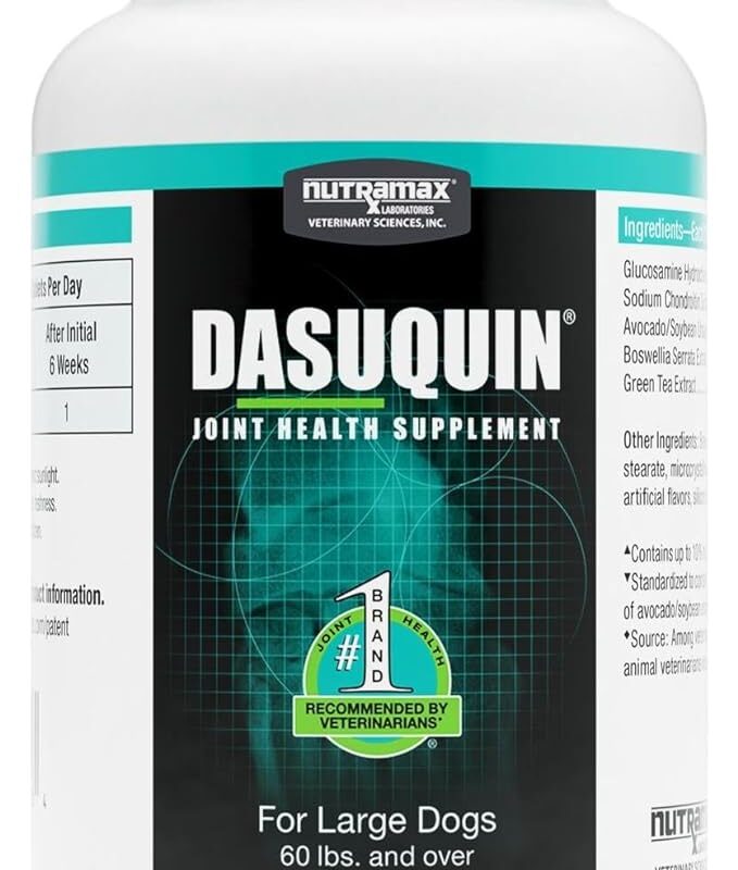 Nutramax Laboratories Dasuquin Joint Health Supplement for Large Dogs - With Glucosamine, Chondroitin, ASU, Boswellia Serrata Extract, and Green Tea Extract, 84 Chewable Tablets
