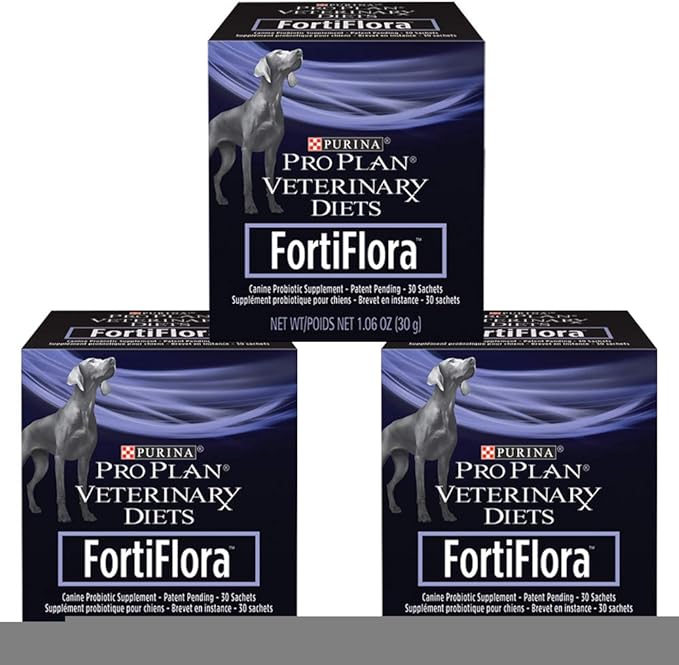 Purina Fortiflora Canine Nutritional Supplement Box, 30 Count (Pack of 3)