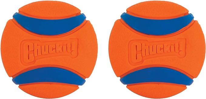 Chuckit Ultra Ball Dog Toy, Medium (2.5 Inch Diameter) Pack of 2, for breeds 20-60 lbs