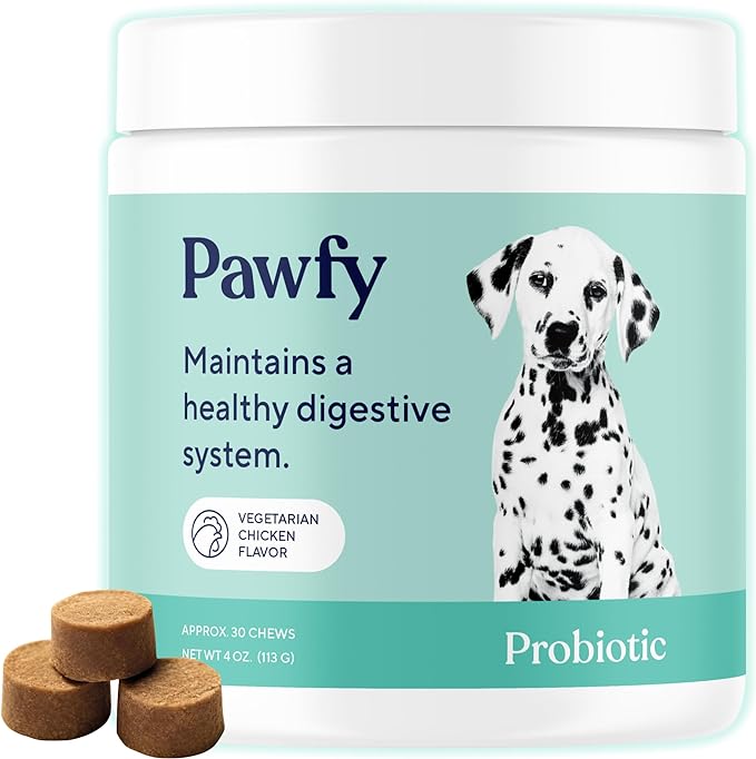 Pawfy Probiotic Soft Chews | Digestive | Gut | Immune Support | Diarrhea & Constipation Relief | Allergy Response & More for Dog