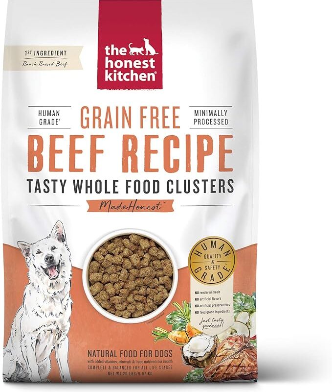 The Honest Kitchen Whole Food Clusters Grain Free Beef Dry Dog Food, 20 lb Bag