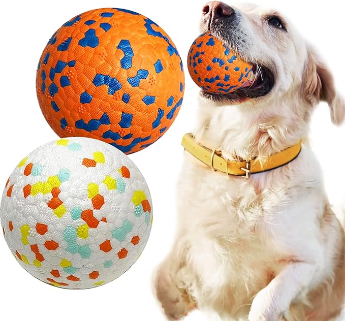 Petcare 2 Pack Dog Toy Balls Upgraded Indestructible Dog Tennis Ball Aggressive Chewers Dog Toys for Medium Large Dogs Interactive Durable Bouncy Dog Chew Balls Water Toy Fetch Balls Rottweiler