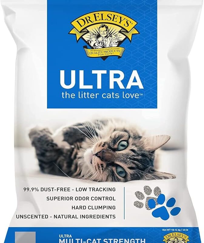 Dr. Elsey’s Premium Clumping Cat Litter - Ultra - 99.9% Dust-Free, Low Tracking, Hard Clumping, Superior Odor Control, Unscented & Natural Ingredients