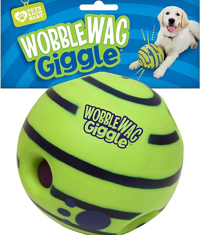 Wobble Wag Giggle Ball, Interactive Dog Toy, Fun Giggle Sounds When Rolled or Shaken, Pets Know Best, As Seen On TV
