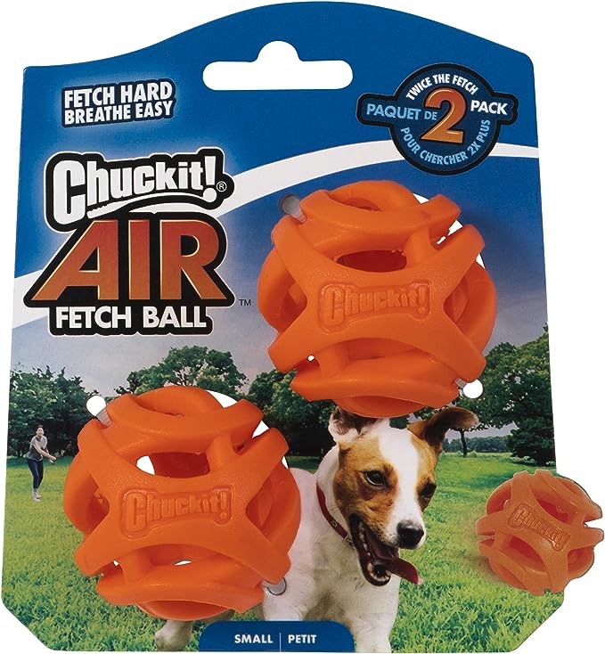 Chuckit Air Fetch Ball Dog Toy, Small (2 Inch Diameter), for dogs 0-20 lbs, Pack of 2